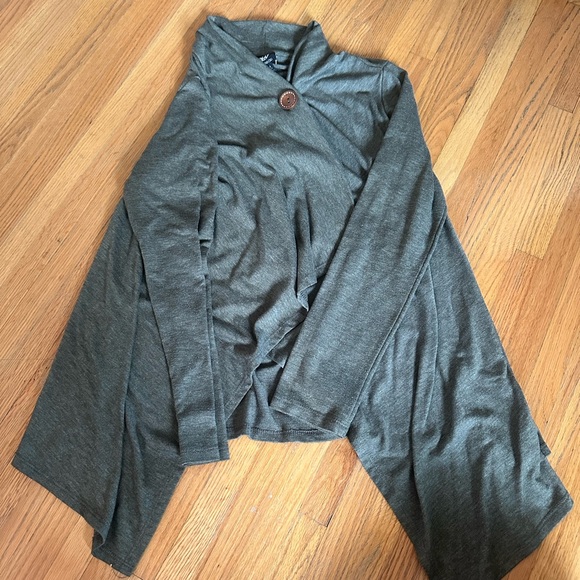 Olive Green  Wrap Cardigan with Button Detail - Picture 1 of 4